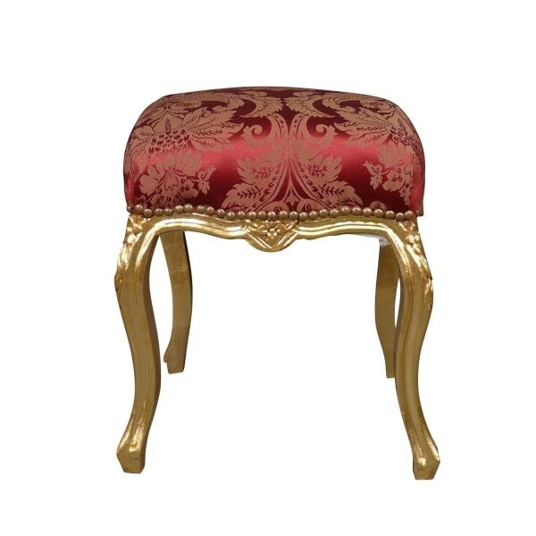 Pouf baroque rouge et doré 1 Pouf baroque rouge et doré - Pouf baroque - Meuble baroque