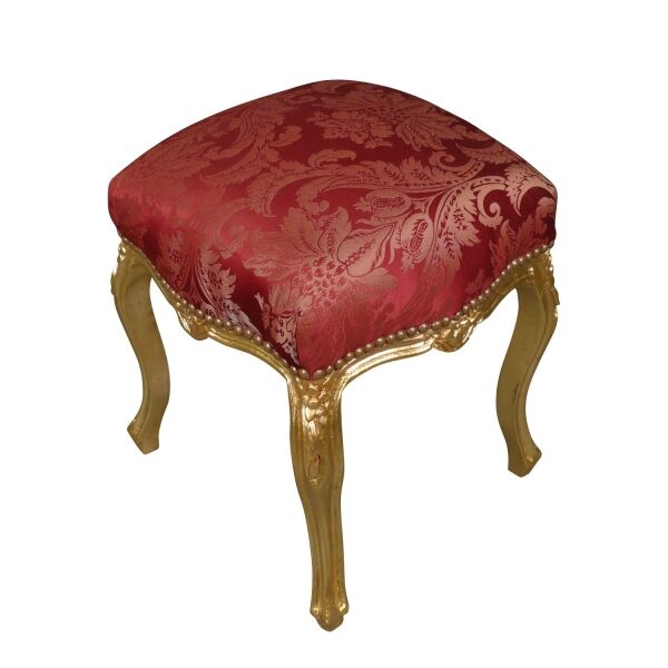 Pouf baroque rouge et doré 2 Pouf baroque rouge et doré - Pouf baroque - Meuble baroque