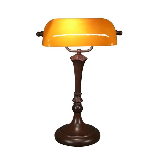 Lampe Tiffany de bureau jaune opalescent 3 Lampe style Tiffany de bureau jaune opalescent
