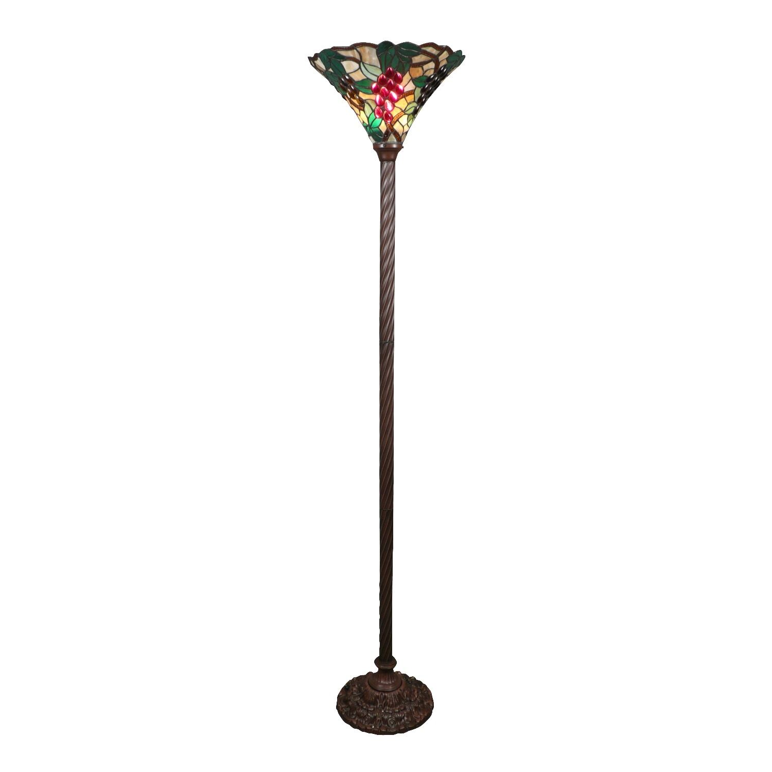 Lampadaire Tiffany grappes de raisins 4 Lampadaire Tiffany torche grappes de raisins