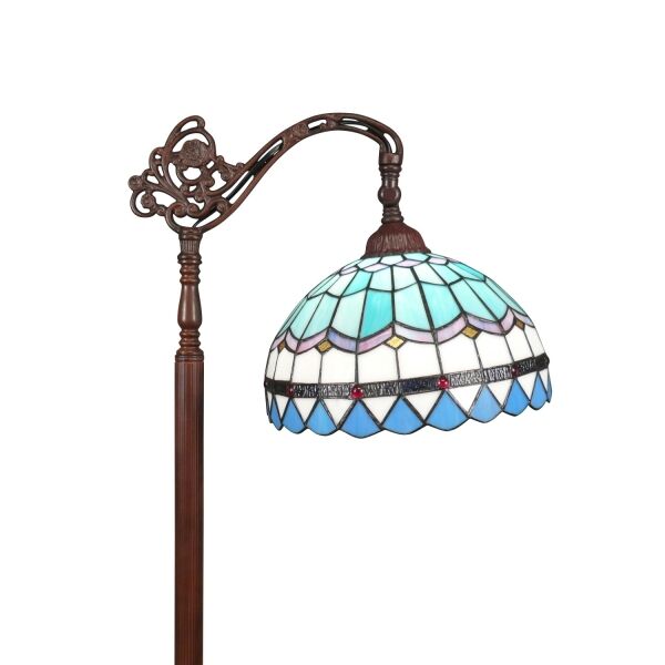 Lampadaire Tiffany bleu Méditerranée 2 Lampadaire Tiffany bleu Méditerranée -