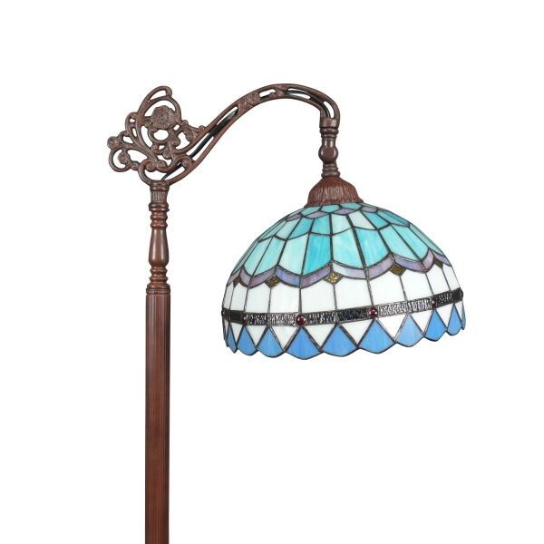 Lampadaire Tiffany bleu Méditerranée 3 Lampadaire Tiffany bleu Méditerranée -