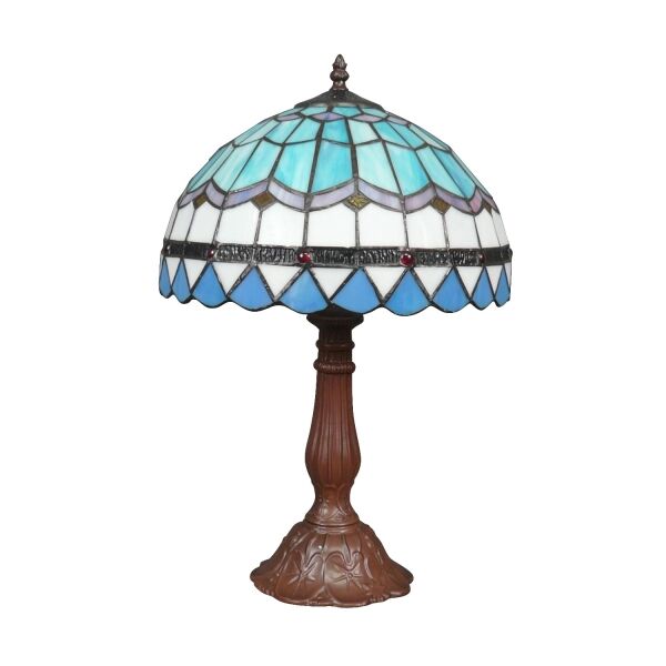 Lampe Tiffany bleue 3 Lampe Tiffany bleue - Luminaires Vintage