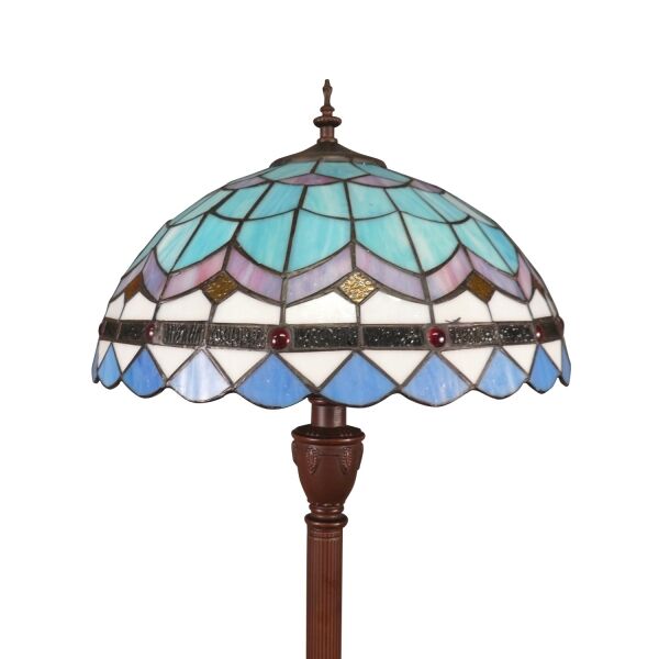 Lampadaire Tiffany bleu de la série Méditerranée 3 Lampadaire Tiffany bleu de la série Méditerranée -
