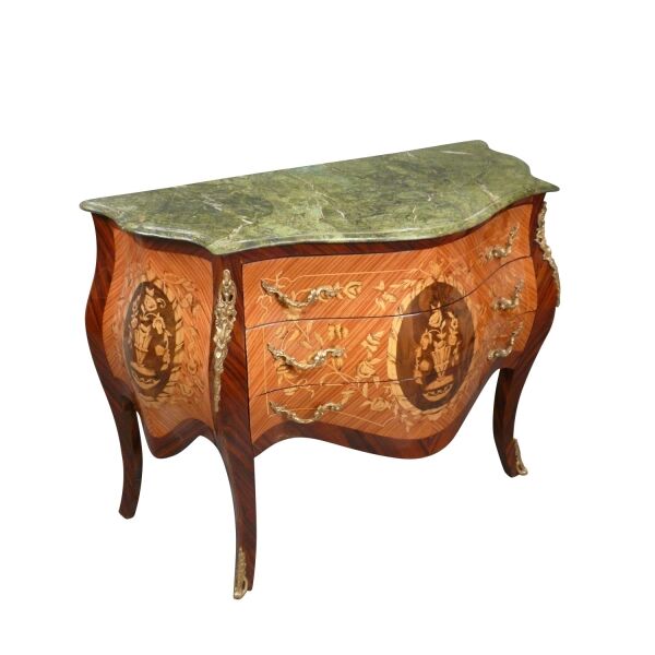 Commode Louis XV avec un marbre vert 2 Commode Louis XV avec un marbre vert - Commode Louis XV - Commode