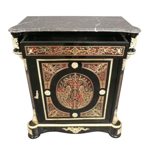Buffet Empire boulle dessus marbre 7 Buffet Empire Boulle - Meubles de style Napoléon 3 -