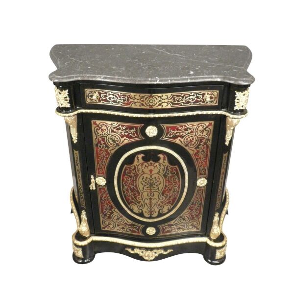 Buffet style Empire 3 Buffet Empire en marqueterie boulle et dessus marbre. -