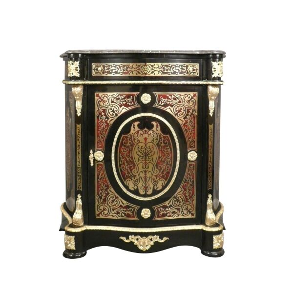 Buffet style Empire 2 Buffet Empire en marqueterie boulle et dessus marbre. -