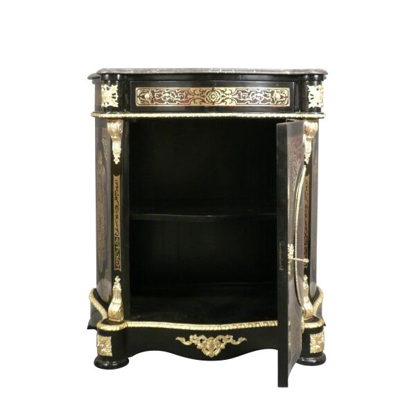 Buffet style Empire 4 Buffet Empire en marqueterie boulle et dessus marbre. -