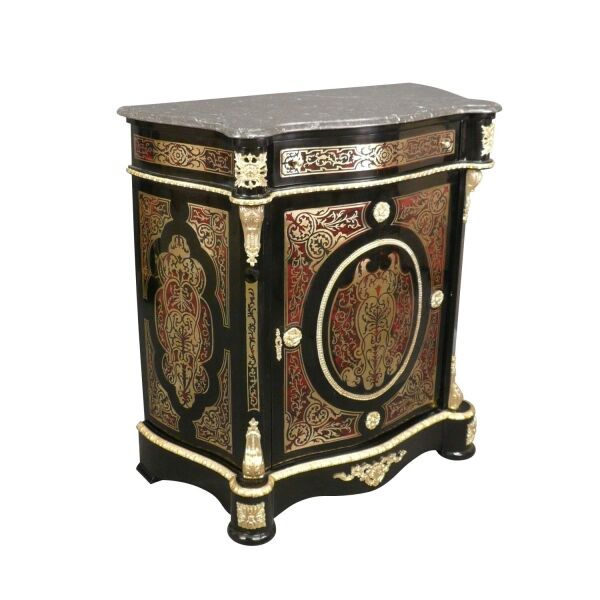 Buffet style Empire 6 Buffet Empire en marqueterie boulle et dessus marbre. -