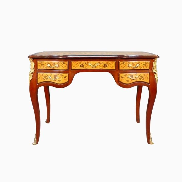 Bureau Louis XV avec cadre en acajou 2 Bureau Louis XV - Meubles pour bureau de style Louis XV -