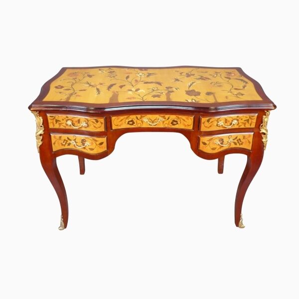 Bureau Louis XV avec cadre en acajou 3 Bureau Louis XV - Meubles pour bureau de style Louis XV -