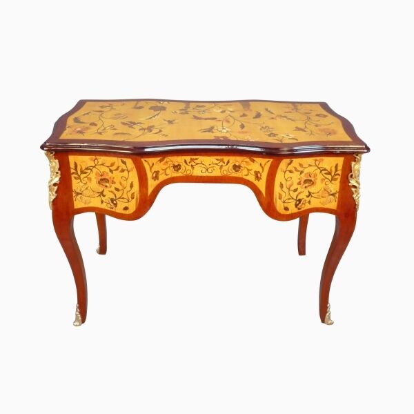 Bureau Louis XV avec cadre en acajou 4 Bureau Louis XV - Meubles pour bureau de style Louis XV -
