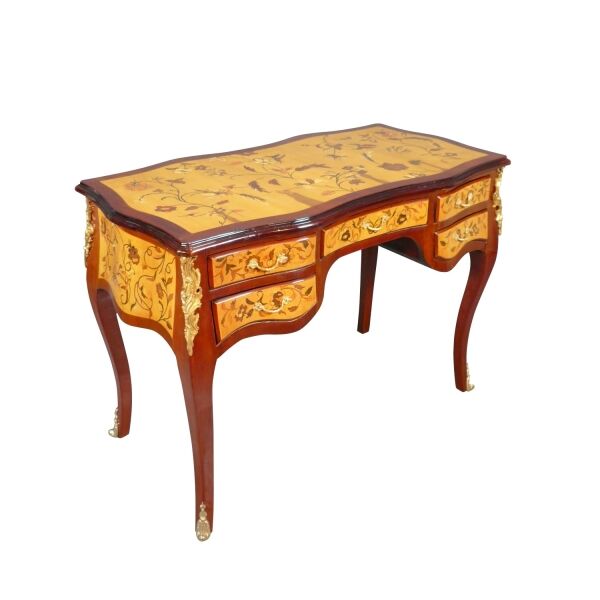 Bureau Louis XV avec cadre en acajou 7 Bureau Louis XV - Meubles pour bureau de style Louis XV -