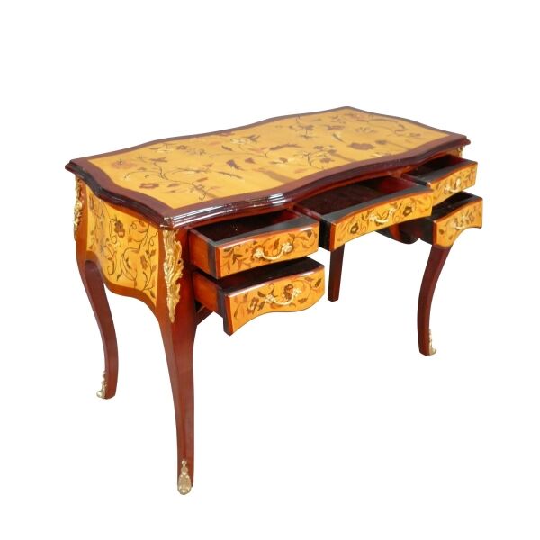 Bureau Louis XV avec cadre en acajou 8 Bureau Louis XV - Meubles pour bureau de style Louis XV -