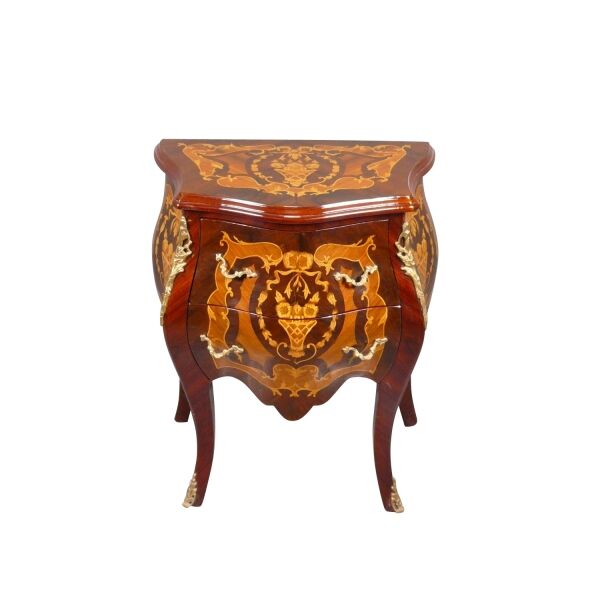 Commode Louis XV en acajou décor floral 2 Commode Louis XV - Copie meuble Louis XV