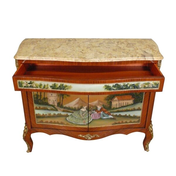 Buffet Louis XV peint 4 Buffet Louis XV, 2 portes -