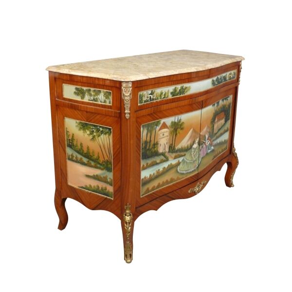 Buffet Louis XV peint 5 Buffet Louis XV, 2 portes -