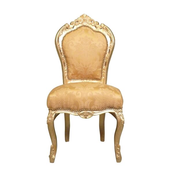 Chaises style baroque dorée en bois massif