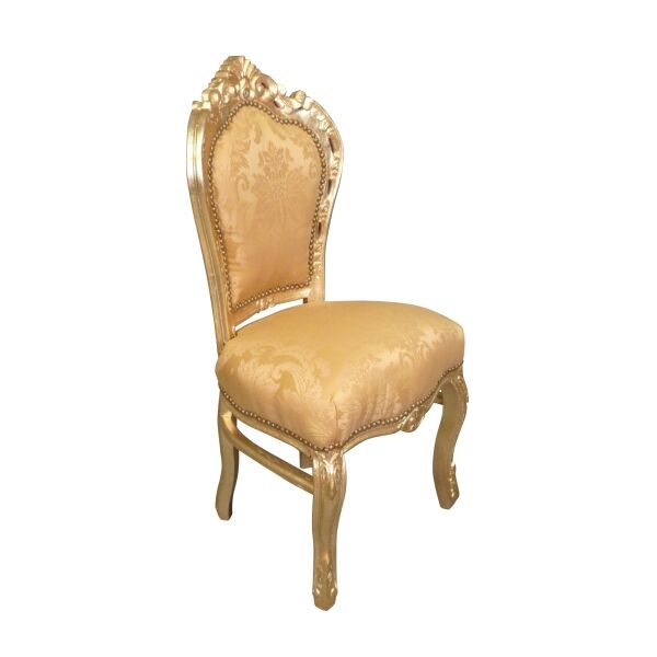 Chaise baroque dorée 2 Chaise baroque dorée en bois massif - Chaises baroque -
