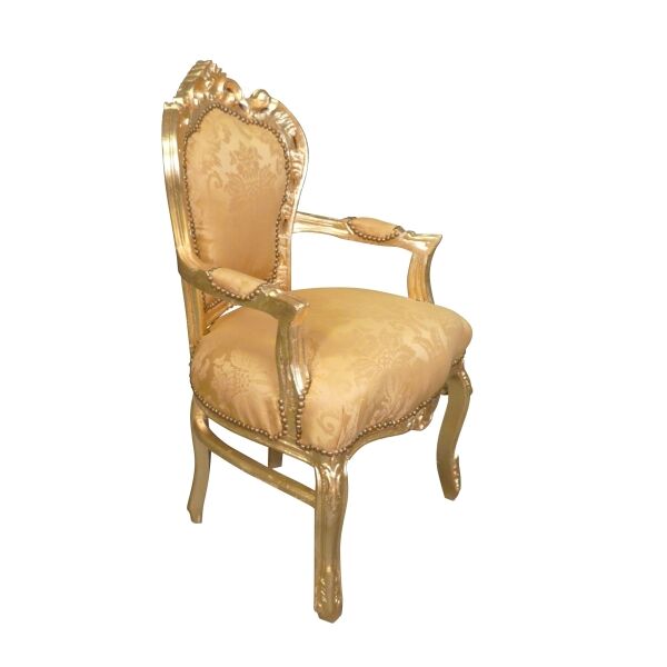 Fauteuil baroque doré 2 Fauteuil baroque doré - Mobilier baroque couleur or