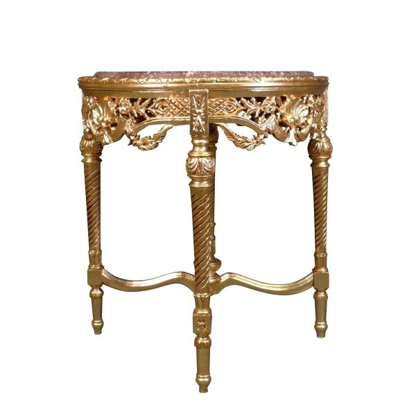 Guéridon baroque 2 Guéridon baroque en bois doré et dessus marbre