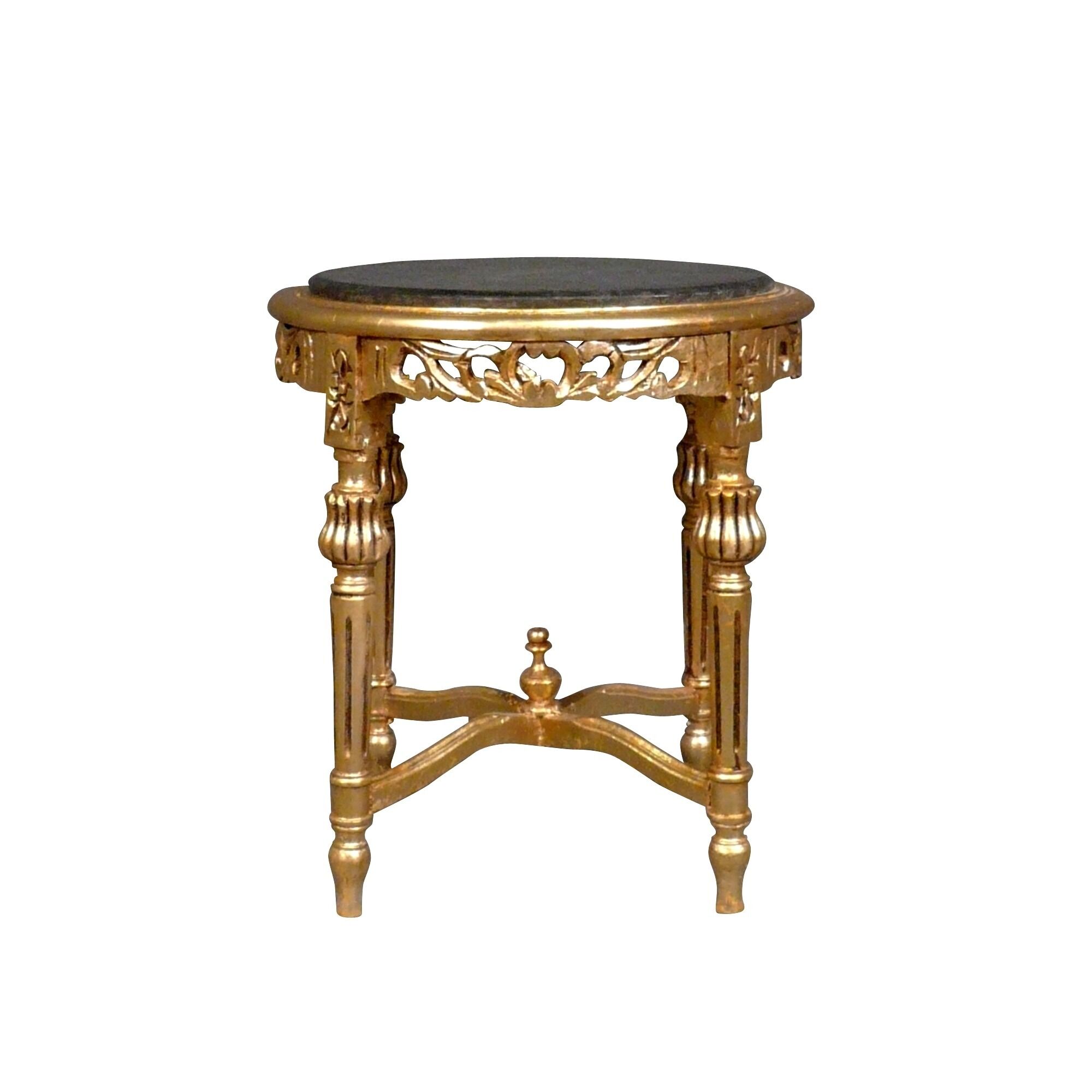 Sellette ou petite table baroque en bois doré 2 Sellette ou petite table baroque en bois doré ronde