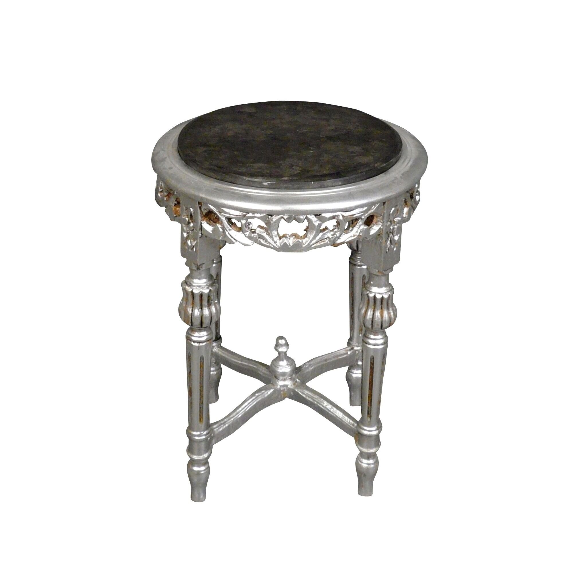 Sellette baroque argent 2 Sellette baroque argent - Table d'appoint baroque