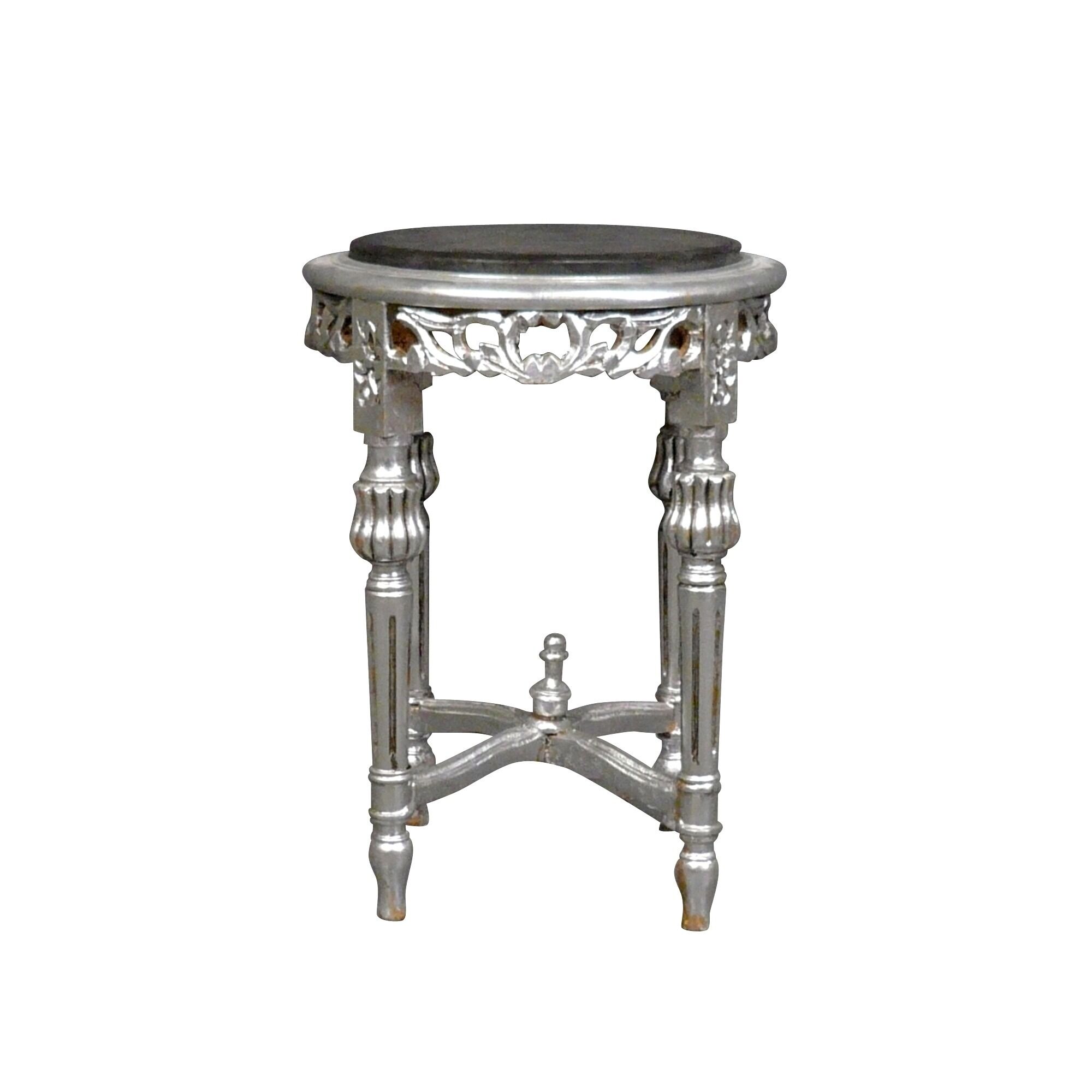 Sellette baroque argent 1 Sellette baroque argent - Table d'appoint baroque
