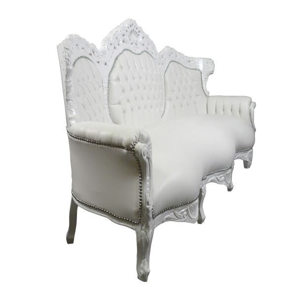 Canapé baroque blanc 3 Canapé baroque blanc - Canapé baroque - Meuble baroque -