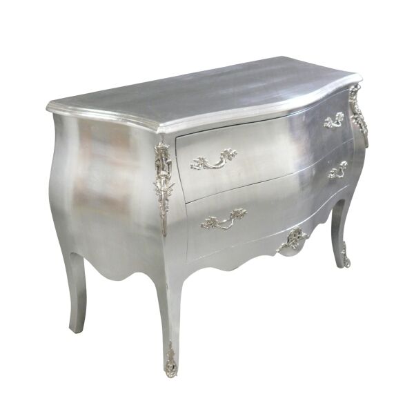 Commode baroque argentée style Louis XV 3 Commode baroque argentée style Louis XV - Meuble baroque