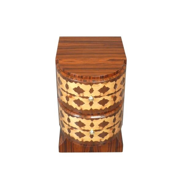 Paire de chevets art déco en palissandre et loupe d'orme 2 Paire de chevets art déco en palissandre, mobilier art déco