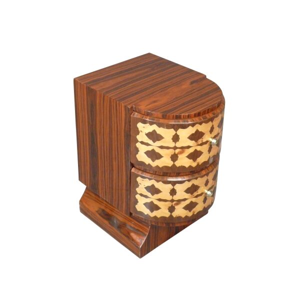 Paire de chevets art déco en palissandre et loupe d'orme 4 Paire de chevets art déco en palissandre, mobilier art déco
