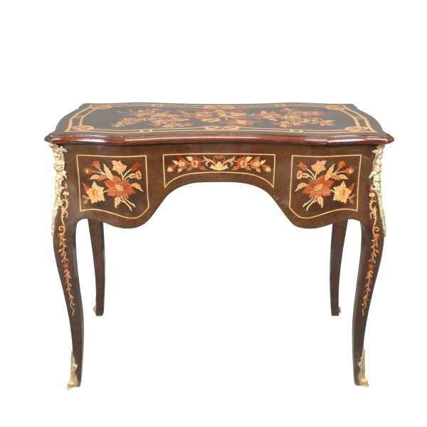 Bureau Louis XV fleuri 2 Bureau Louis XV fleuri - Meubles Louis XV de style -