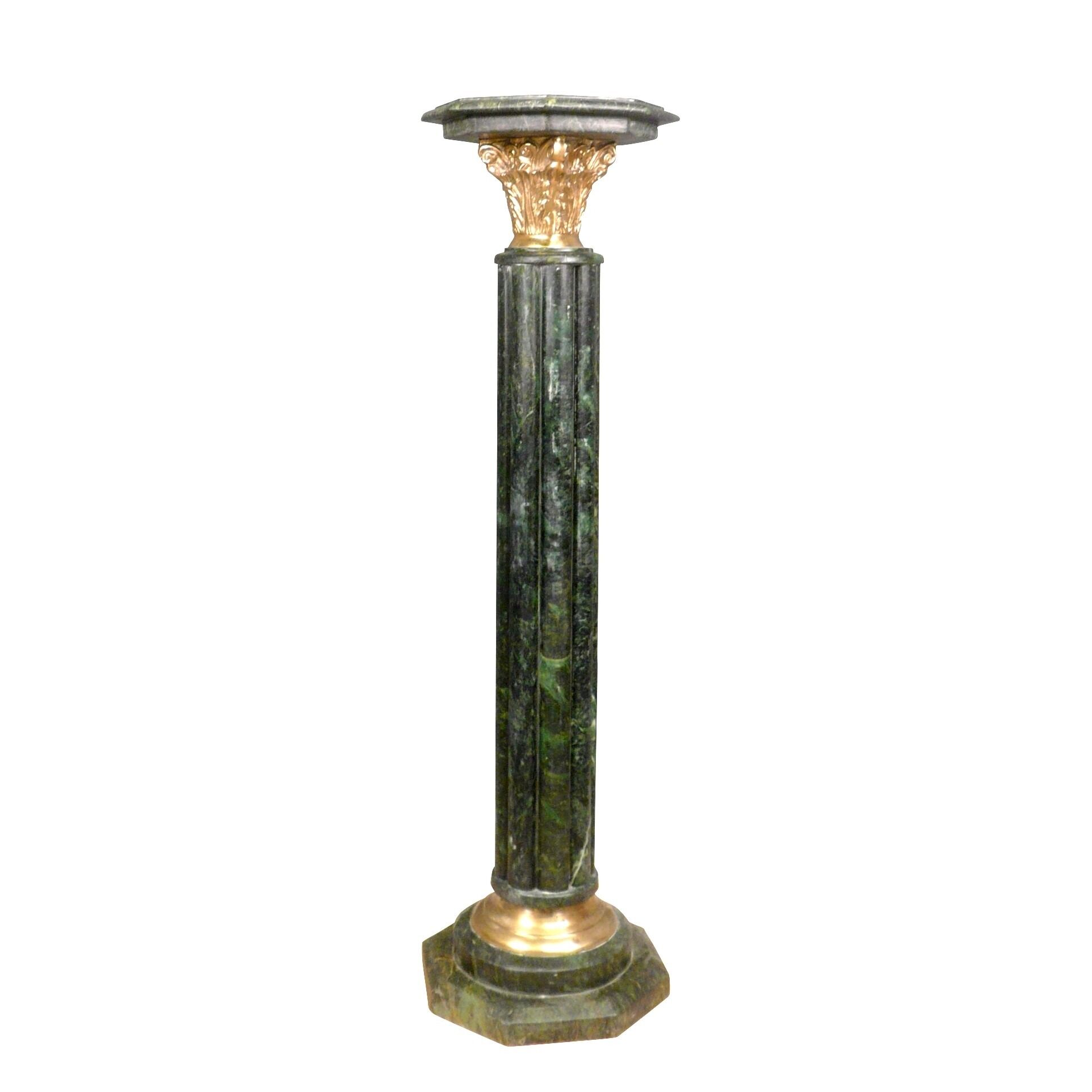 Colonne en marbre vert - Piédestal en marbre vert -