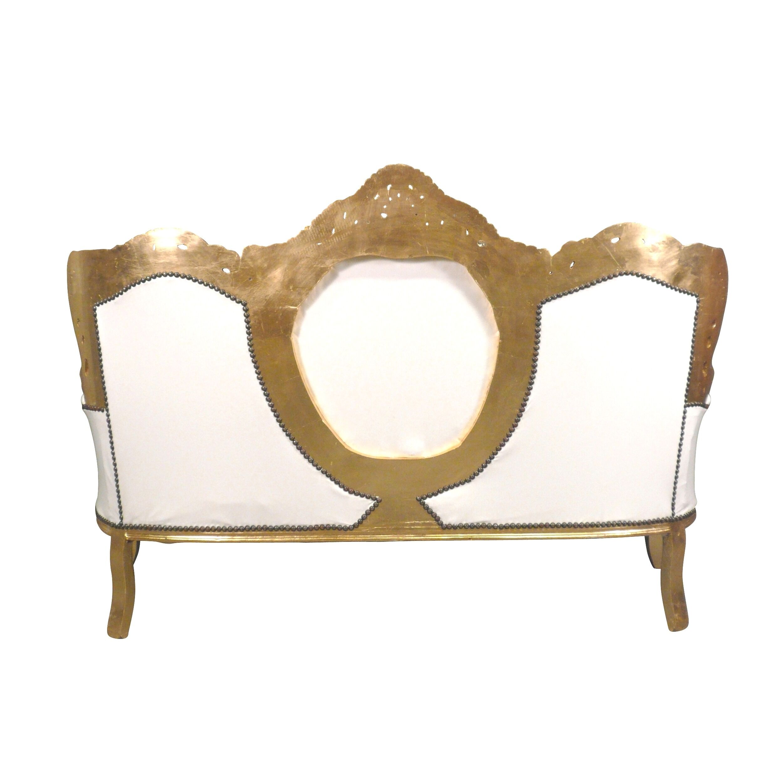 Canapé baroque blanc et bois doré 2 Canapé baroque blanc et bois doré - Canapé baroque - Meuble style baroque