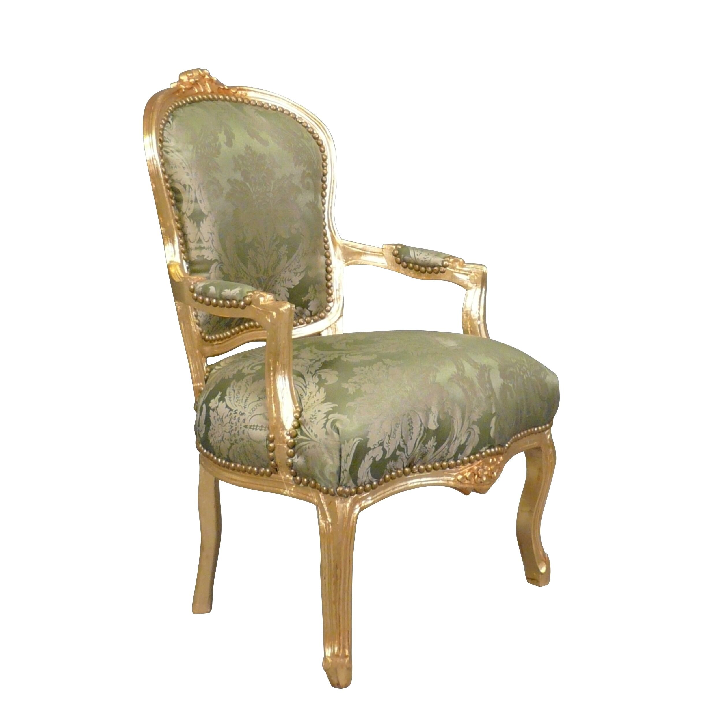 Fauteuil Louis XV vert 2 Fauteuil Louis XV vert