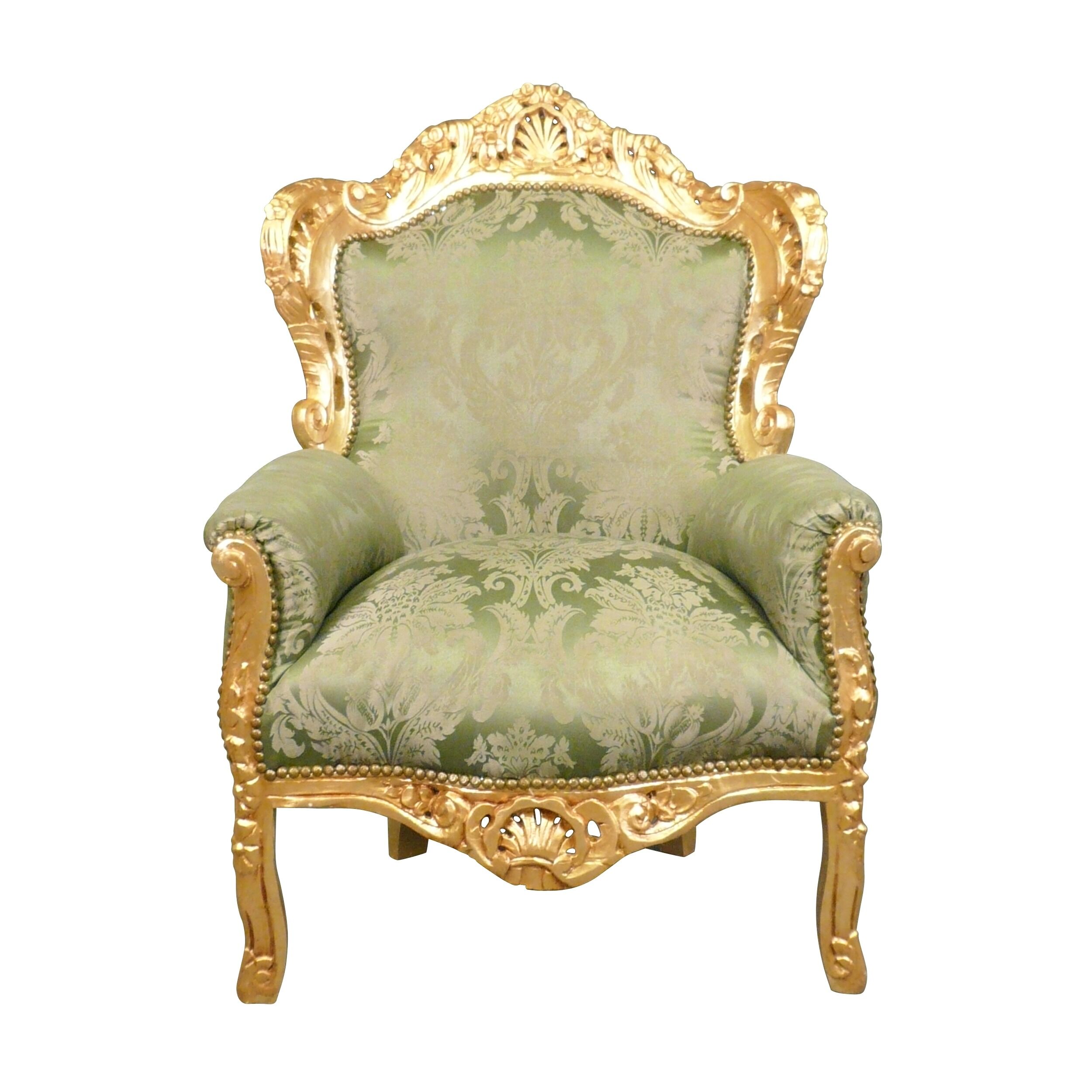Fauteuil baroque vert -  Fauteuil baroque royal -  Fauteuil baroque -