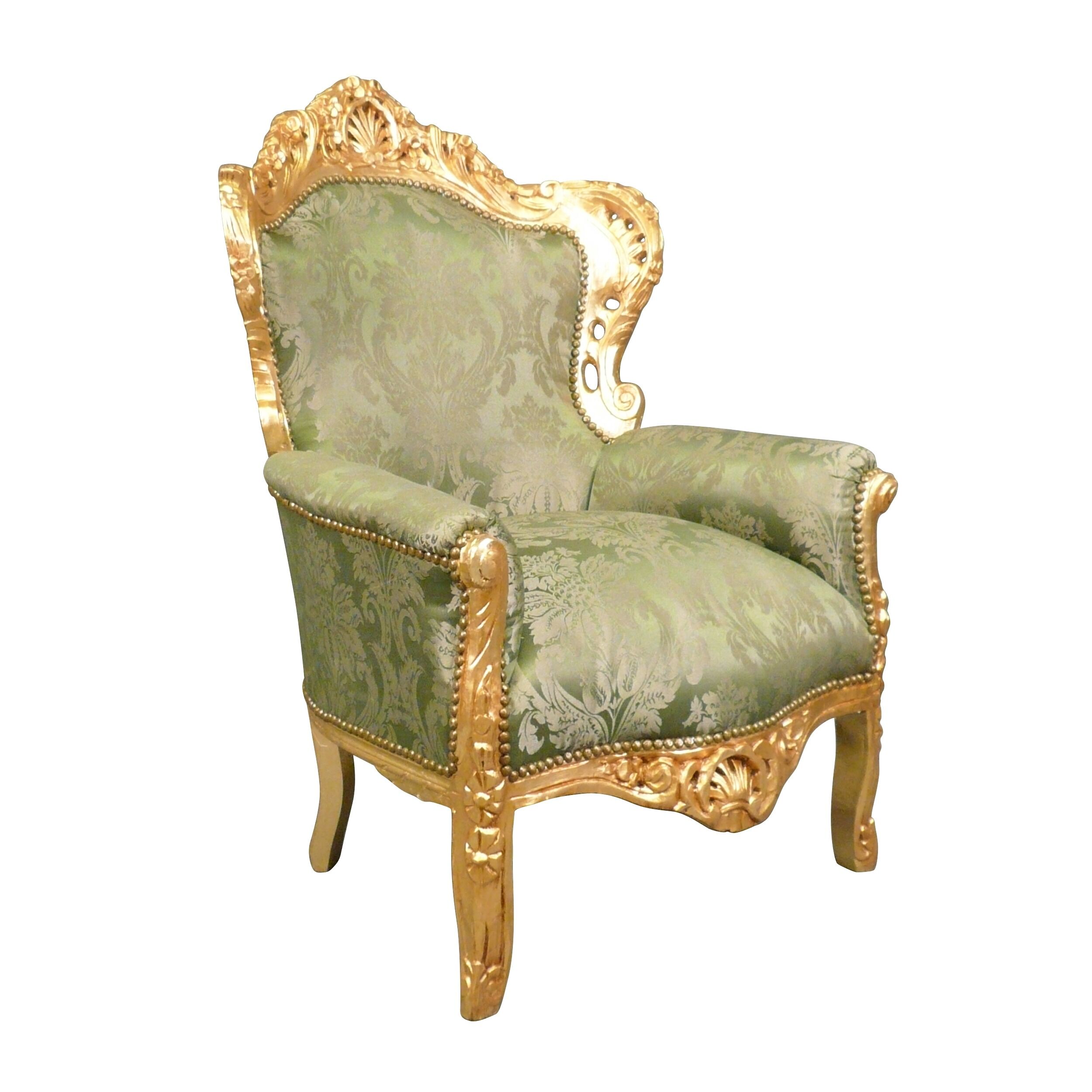 Fauteuil baroque vert 2 Fauteuil baroque vert - Fauteuil baroque royal - Fauteuils baroque