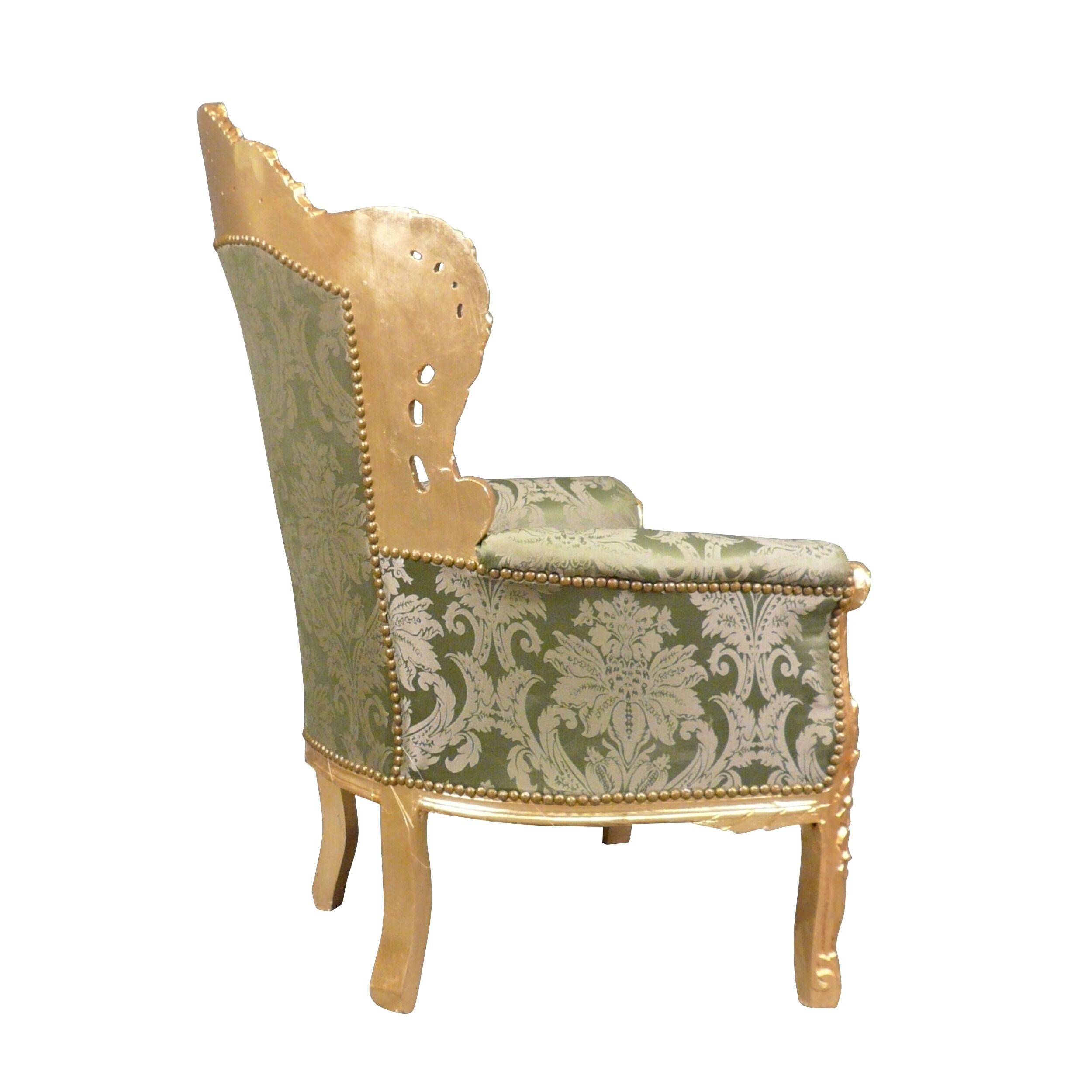 Fauteuil baroque vert 3 Fauteuil baroque vert - Fauteuil baroque royal - Fauteuil baroque -