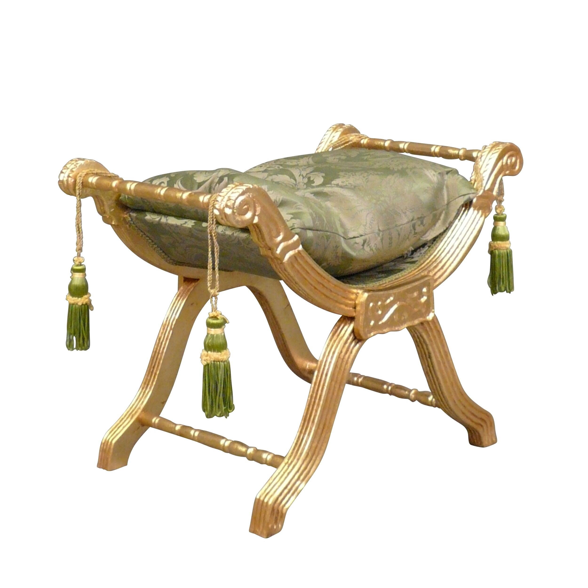 Banquette baroque verte 2 Banquette baroque verte - Banquette baroque - Meuble baroque -