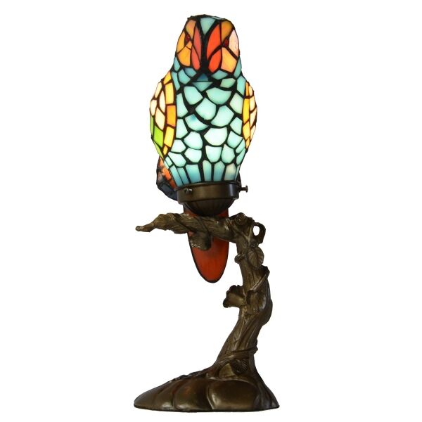 Lampe perroquet avec un vitrail Tiffany 6 Lampe avec un vitrail Tiffany - Lampes Tiffany
