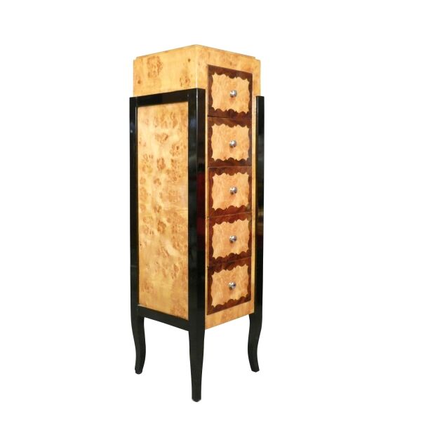 Commode art déco 5 tiroirs 3 Commode art déco 5 tiroirs 2 tons