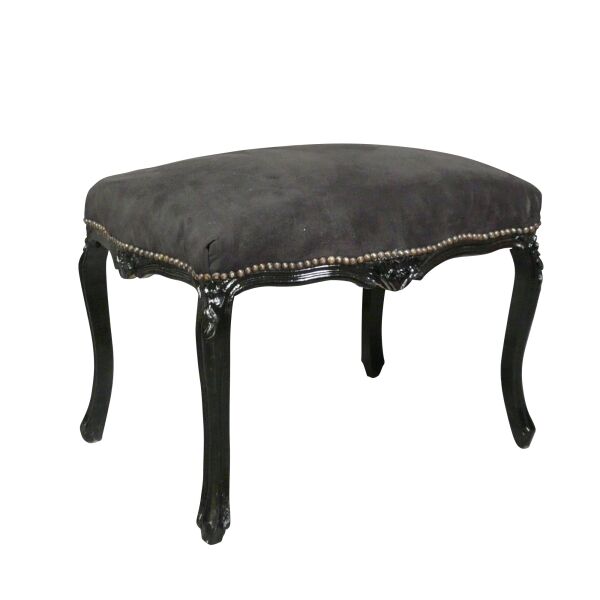 Banquette baroque noire avec un tissu velours 2 Banquette baroque noire avec un tissu velours - Meuble baroque -
