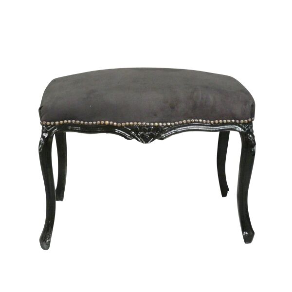 Banquette baroque noire avec un tissu velours 1 Banquette baroque noire avec un tissu velours - Meuble baroque -