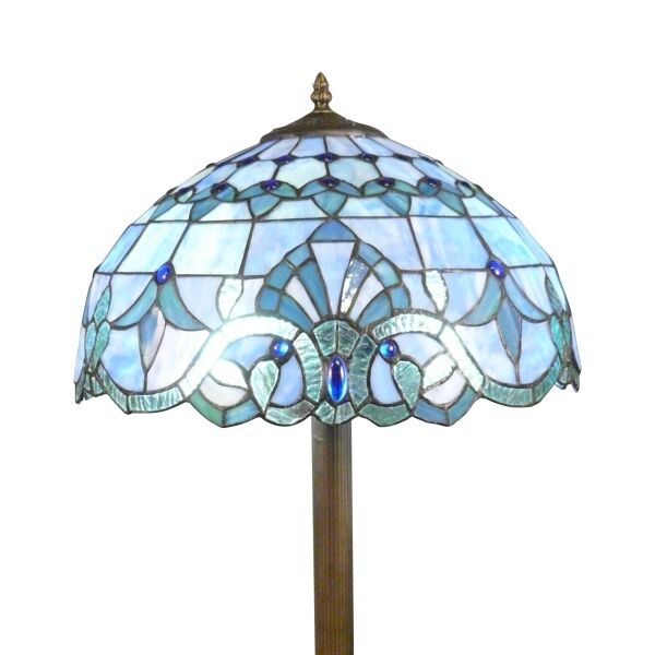 Lampadaire Tiffany bleu azur - Luminaires Tiffany -