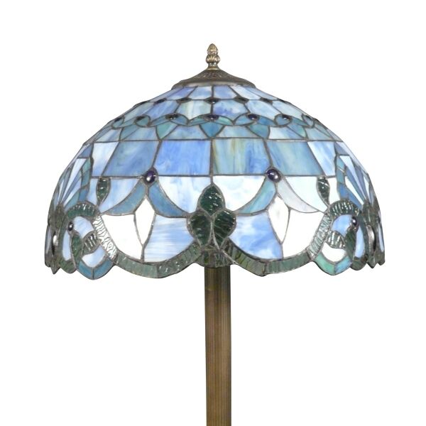 Lampadaire Tiffany bleu azur 3 Lampadaire Tiffany bleu azur - Luminaires Tiffany -