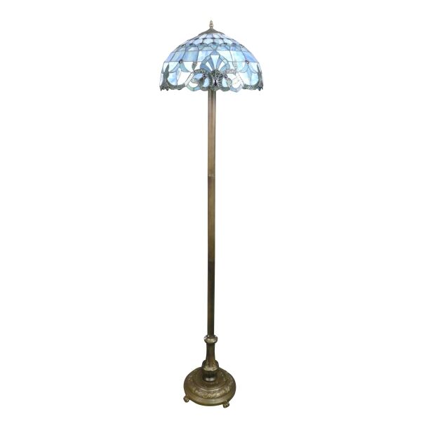 Lampadaire Tiffany bleu azur 4 Lampadaire Tiffany bleu azur - Luminaires Tiffany -