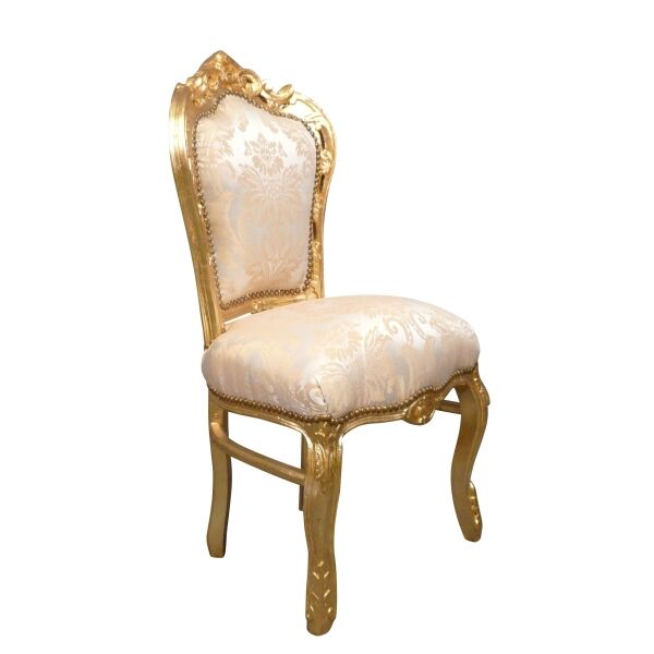 Chaise baroque au tissu de fleurs d'iris 2 Chaise baroque au tissu de fleurs d'iris - Meuble baroque