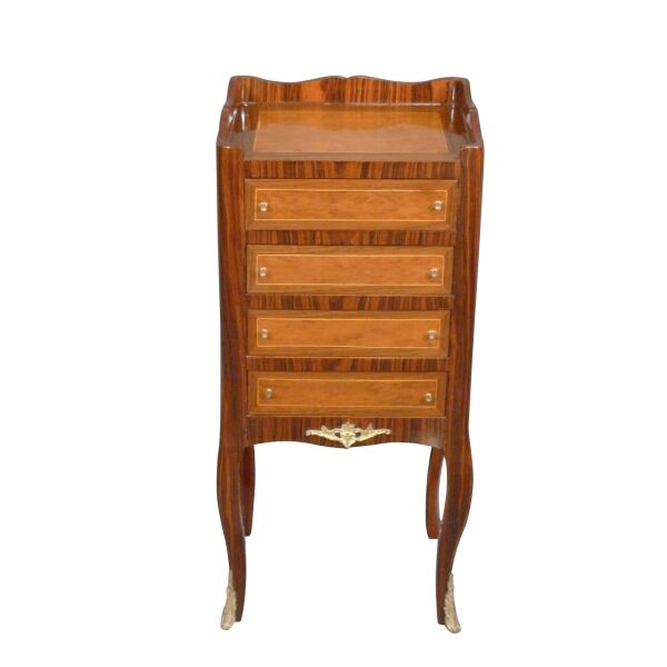 Petite commode en marqueterie Louis XVI 6 Chevet de style 4 tiroirs - Guéridon - Meubles de style -
